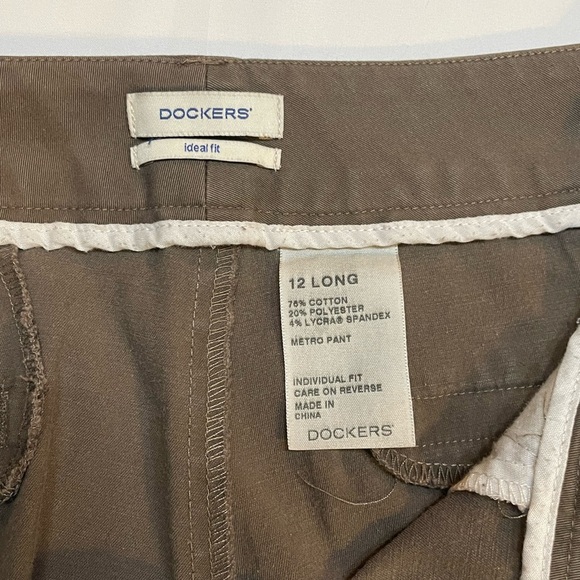 Dockers Women's Ideal Fit Brown Khakis, Size 12 Long, Classic & Comfortable - Picture 8 of 10